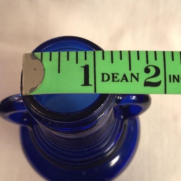Cobalt Blue 2 Handle Jug Bottle/ Bud Base 7” - Picture 9 of 10